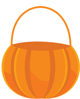 Halloween pumpkin basket clipart