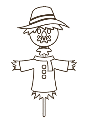 halloween scarecrow coloring pages