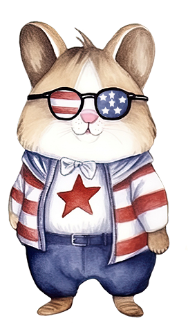 hamster with sun glasses 4th of July