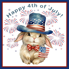 free 4th of July clipart with cute bunny