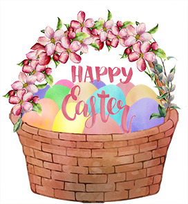 happy Easter basket greeting