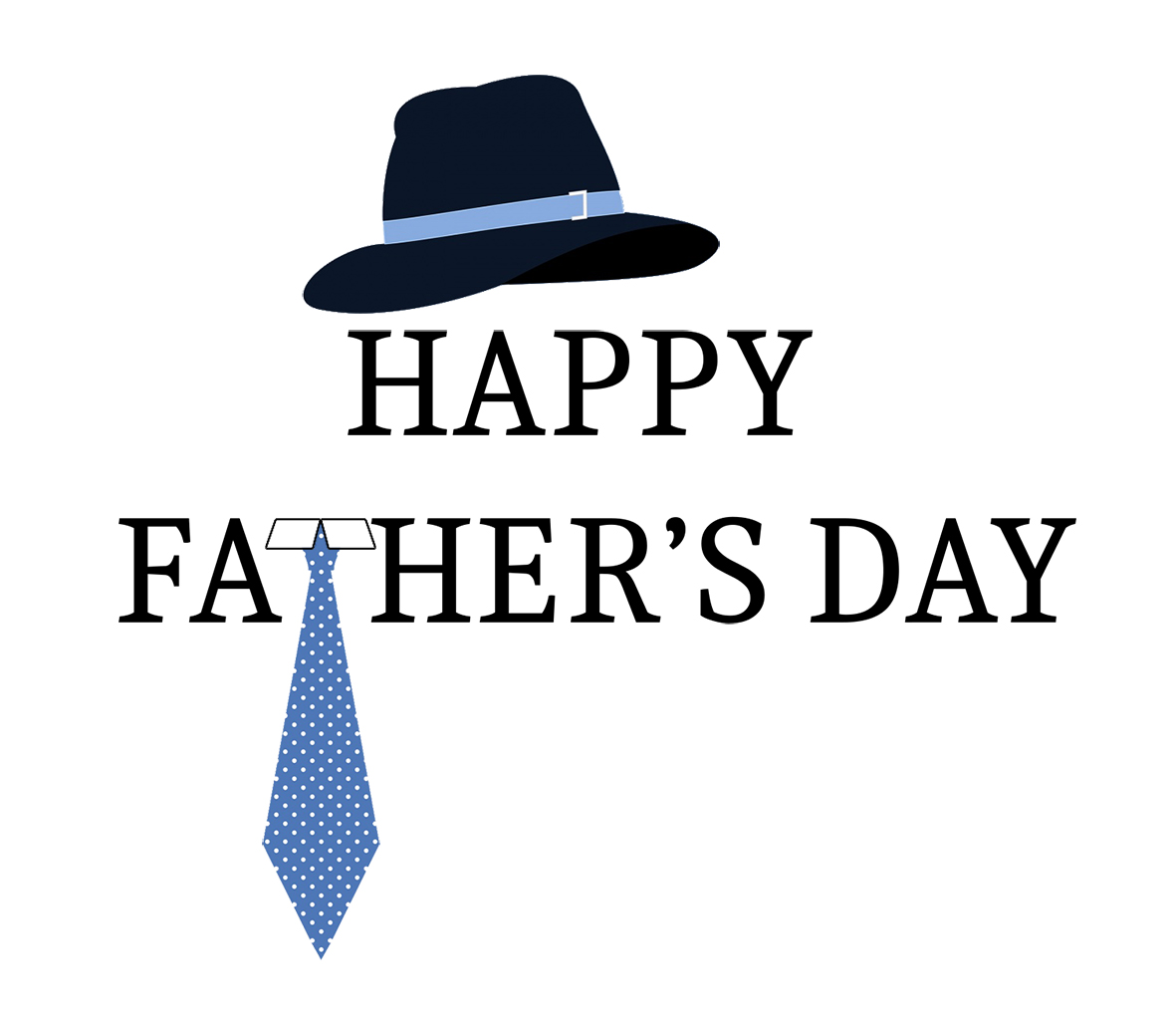 Happy father's day hat and tie