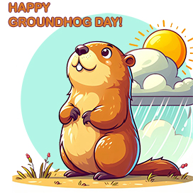 happy groundhog day greeting AI