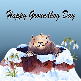 happy Groundhog day greeting