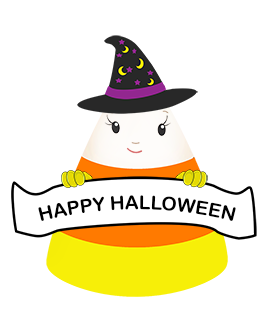 Happy Halloween candy corn