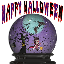 Happy Halloween snow globe