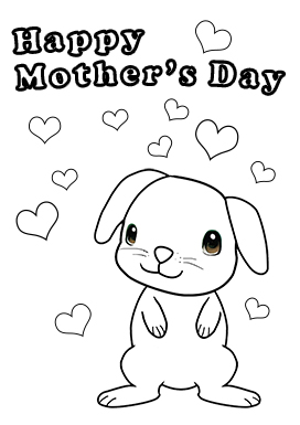 happy mother's day coloring page bunny
