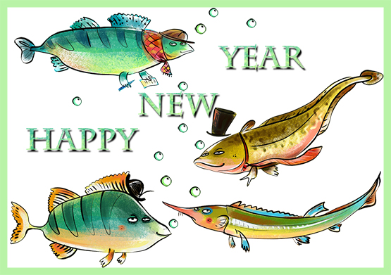 happy New year fish