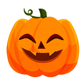 Happy Halloween pumpkin laughing