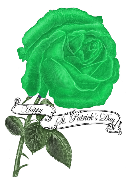 happy st. Patrick's day rose greeting