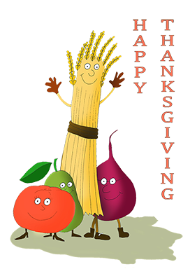 funny-happy Thanksgiving greeting vegetables