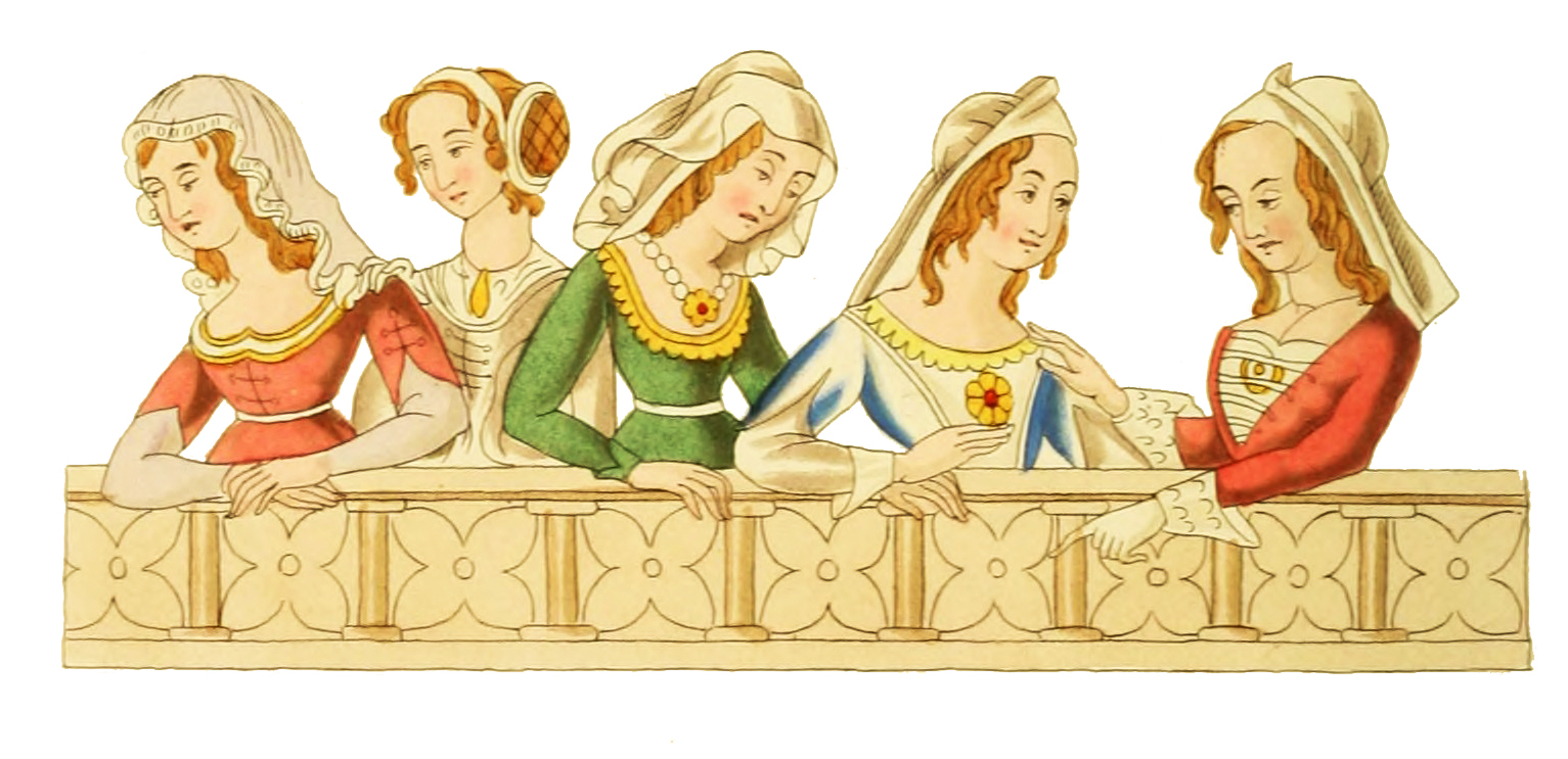 women's head dresses Medieval ages