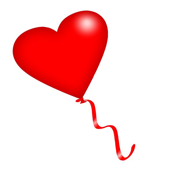 heart balloon with ribbon