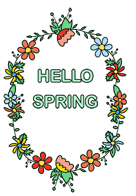 hello spring flower frame
