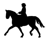 Horseman and horse silhouette