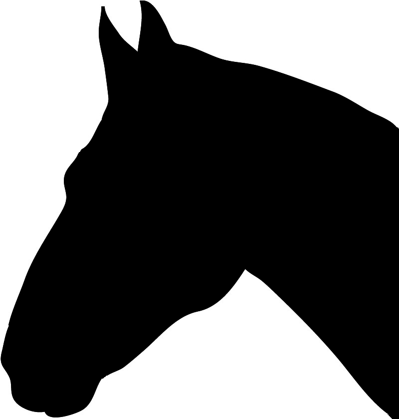 Black horse head silhouette clipart
