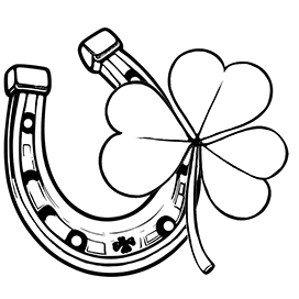 horse shoe and shamrock coloring page