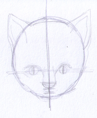 second drawing of cat's head