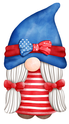 Independence day girl gnome clipart