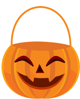 Jack-o-lantern Halloween basket