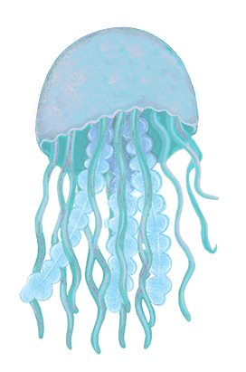 soft blue jellyfish clipart