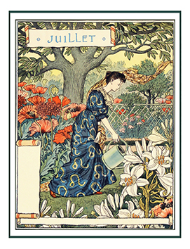 July garden theme Art Nouveau Alfons Mucha