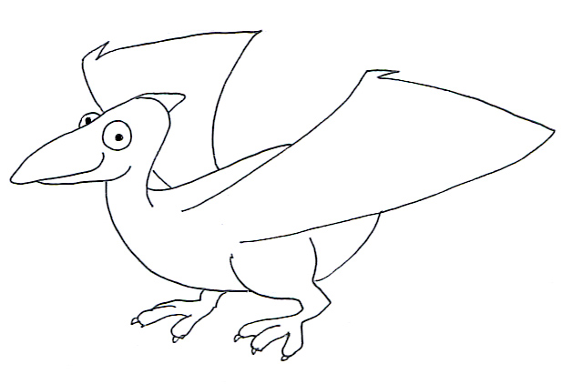 flying dinosaur drawing