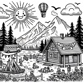 kids' summer camp clipart