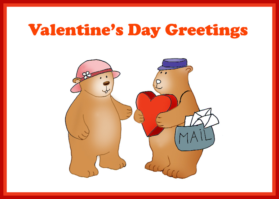 Valentine cards for kids with Teddy bear