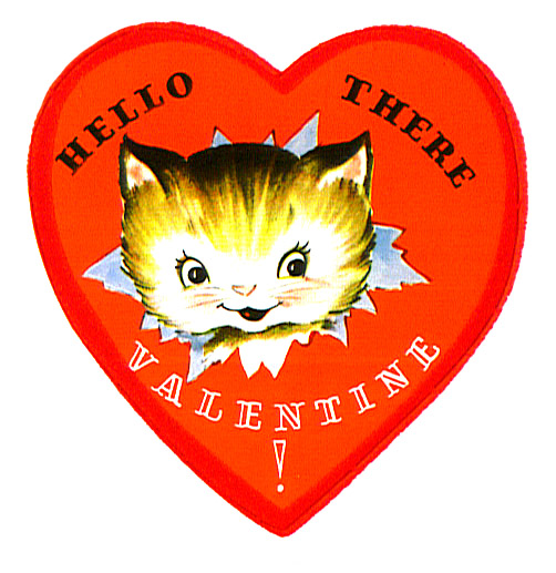 kitten in heart Valentine greeting