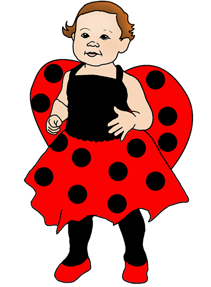animal theme ladybug girl dressed up