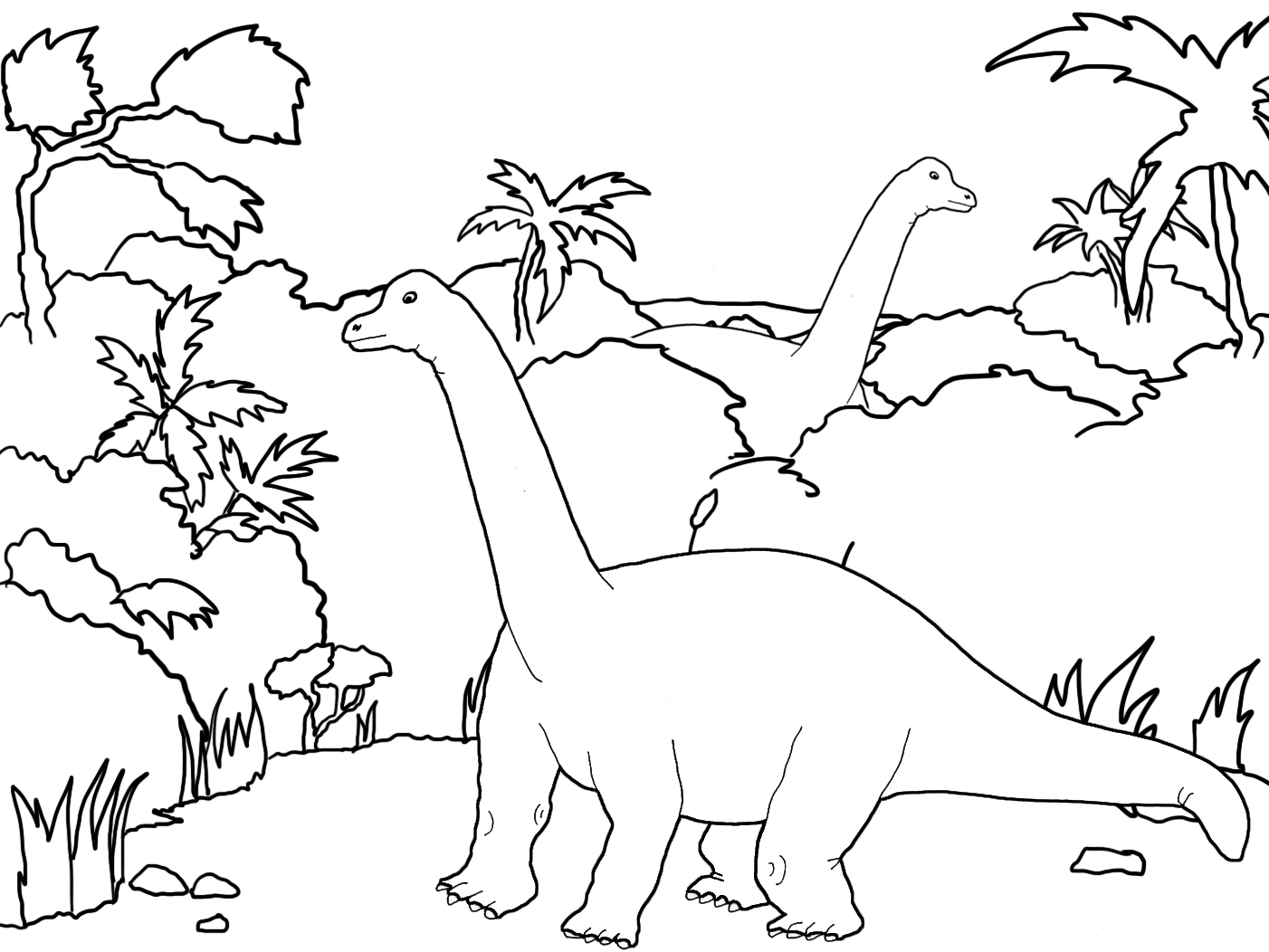 landscape with two huge dinos