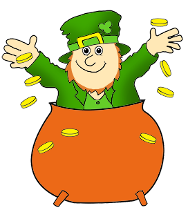 clipart leprechaun in a pot