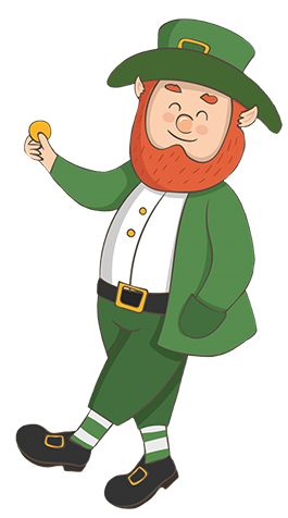 leprechaun with coin