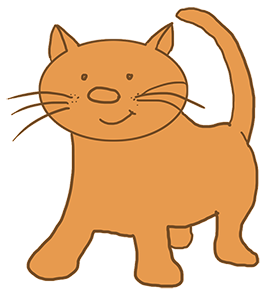 light brown cat cartoon drawing