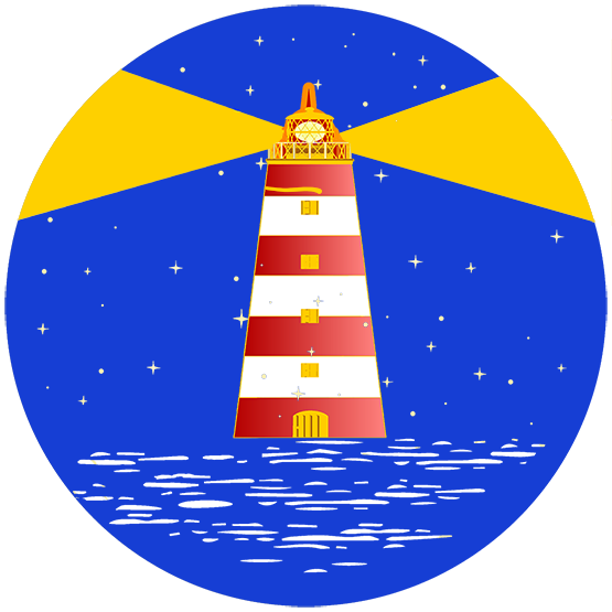 lighthouse clipart night circle