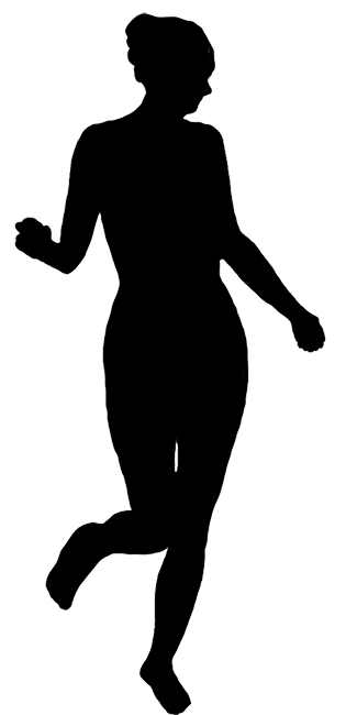 Public Domain Clip Art Image, Female body silhouette - front