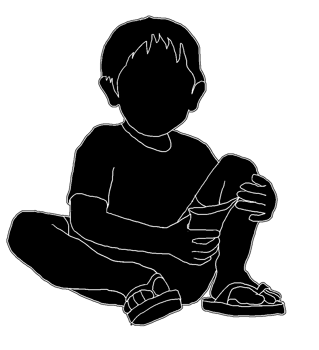 silhouette of child with candy bag