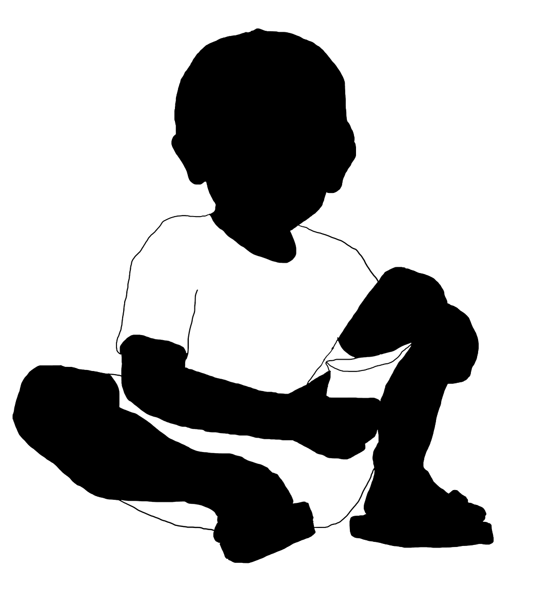 little boy with candy bag silhouette
