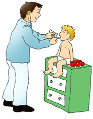 doctor examinating sick child