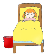 sick girl in bed clipart