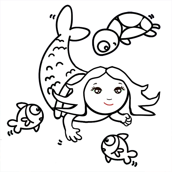 mermaid coloring pages for kids