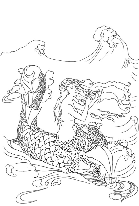 Mermaid riding a se monster