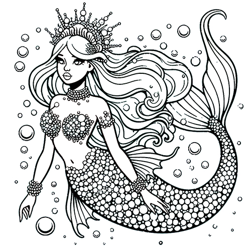 mermaid coloring sheet for adults