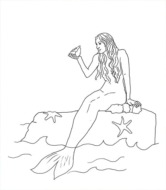 Mermaids coloring page