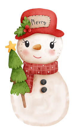 Merry snow woman clipart
