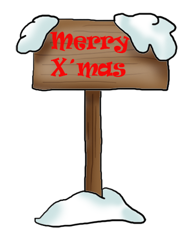 Merry x'mas sign with snow