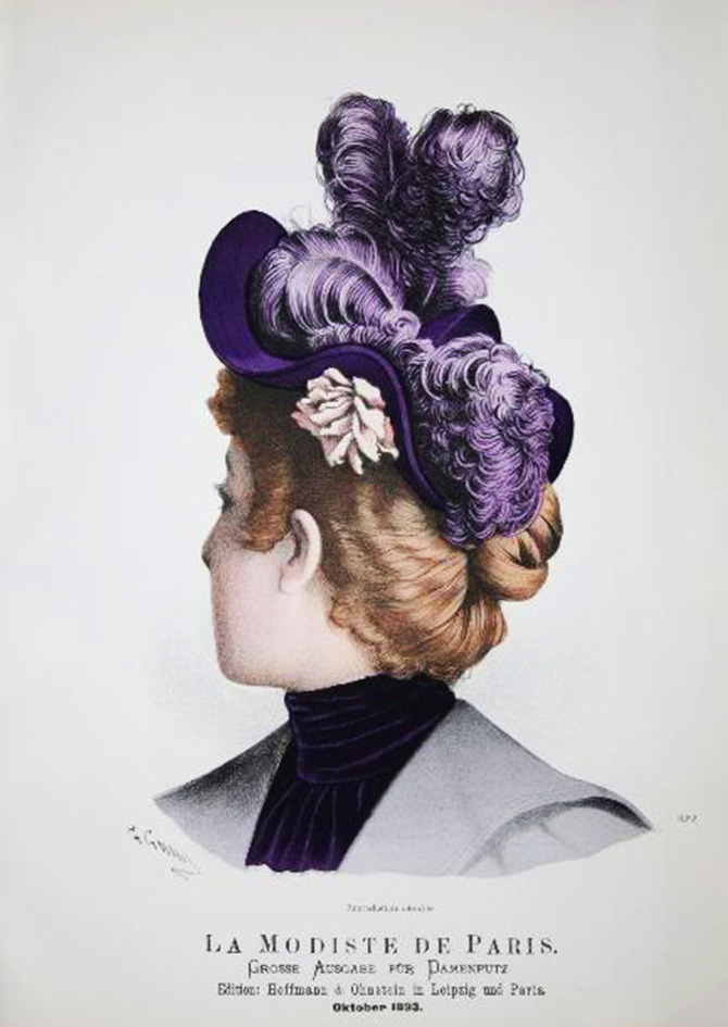 fashion sketches of Victorian hats