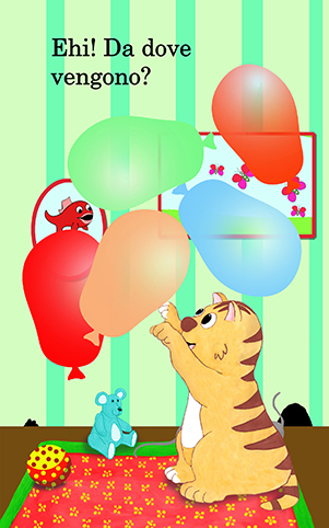 my books Mons plays with balloons