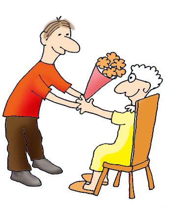 mothers day clip art sweet old mother son flowers